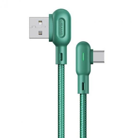 USAMS Kabel kątowy U57 USB-C 1,2m 2A zielony/verde SJ457USB02 (US-SJ457)