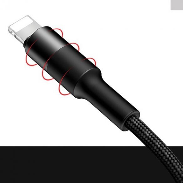 USAMS Kabel pleciony U5 3w1 1,5m 2A czarny/negru (fulger/microUSB/USB-C) SJ2193IN101 (US-SJ219)