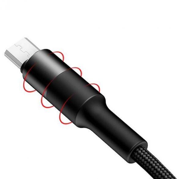 USAMS Kabel pleciony U5 2A micro USB czarny/negru 1,2m SJ224USB01 (US-SJ224)