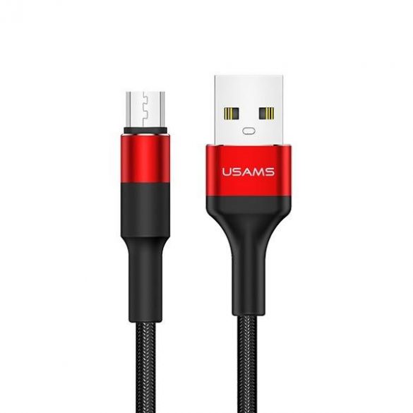 USAMS Kabel pleciony U5 2A micro USB czerwony/roșu 1,2m SJ224USB02 (US-SJ224)