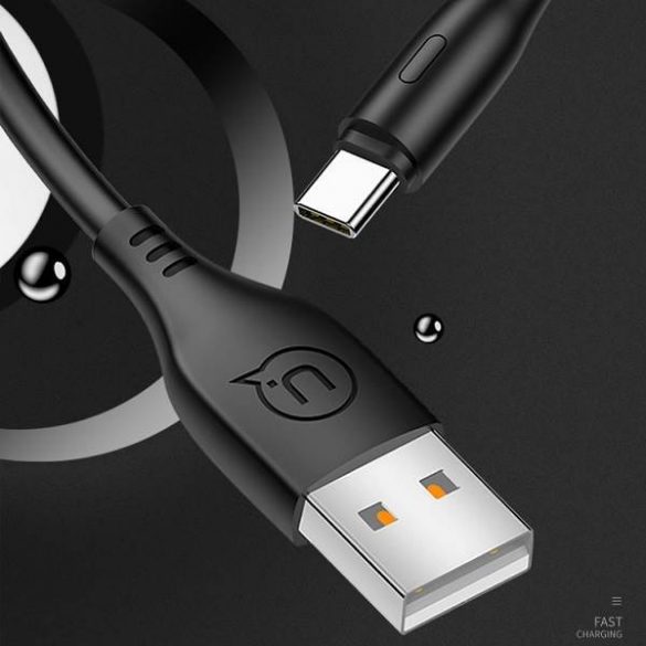 USAMS Kabel U18 USB-C 2A Încărcare rapidă 1m czarny/negru SJ267USB01 (US-SJ267)