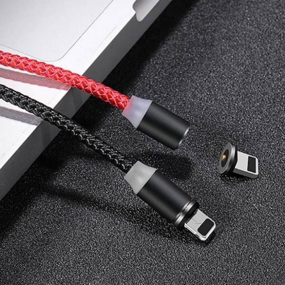 USAMS Kabel magnetyczny U-Sure lightning 1m 2.1A pleciony czerwony/red SJ292USB02 (US-SJ292)