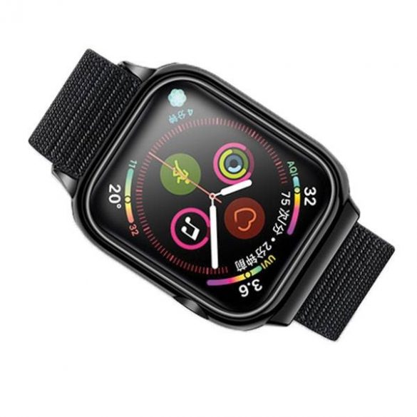 USAMS Pasek z etui Apple Watch 4/5/6/7/ SE 40/41mm. czarny/negru ZB73IW1 (US-ZB073)