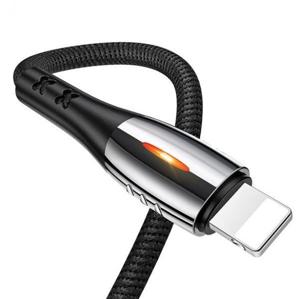 USAMS Kabel pleciony U-Tone Lightning 1,2 m Oprire 2A Încărcare rapidă czarny/negru SJ344USB01 (US-SJ344)