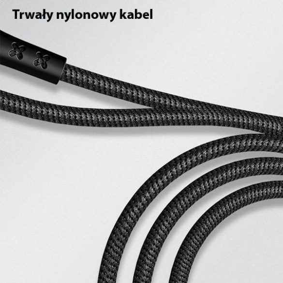 USAMS Kabel pleciony U-Tone Lightning 1,2 m Oprire 2A Încărcare rapidă czarny/negru SJ344USB01 (US-SJ344)