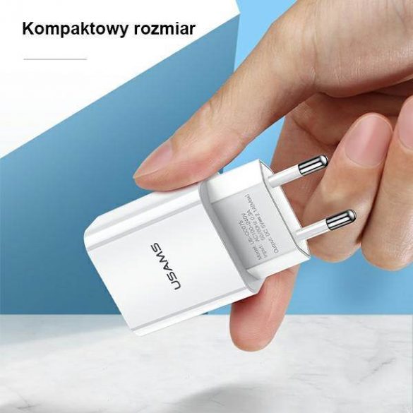 USAMS Ład. siec. 1xUSB T18 2,1A (numai cap) alb/alb Încărcare rapidă CC075TC01