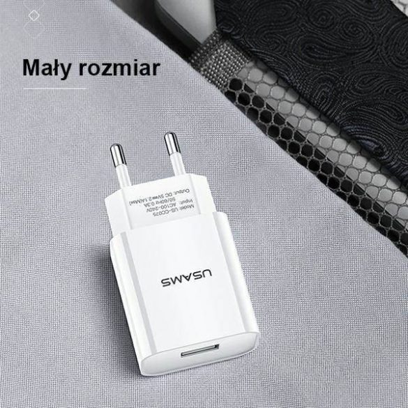 USAMS Ład. siec. 1xUSB T18 2,1A (numai cap) alb/alb Încărcare rapidă CC075TC01