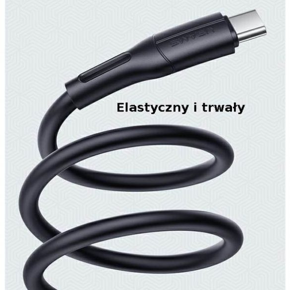 USAMS Kabel U68 USB-C 2A Încărcare rapidă 1m czarny/negru SJ501USB01 (US-SJ501)