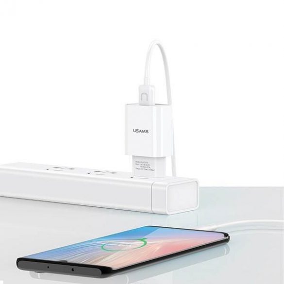 USAMS Ład. siec. 1xUSB T21 USB-C alb/alb 2,1A Încărcare rapidă T21OCTC01