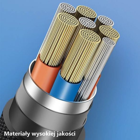 USAMS Kabel pleciony U33 lightning 1,2m 2A Încărcare rapidă niebieski/cyan SJ360USB02 (US-SJ360)