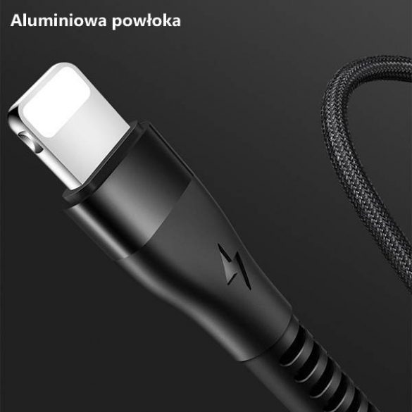 USAMS Kabel pleciony U33 lightning 1,2m 2A Încărcare rapidă rożowy/roz SJ360USB03 (US-SJ360)