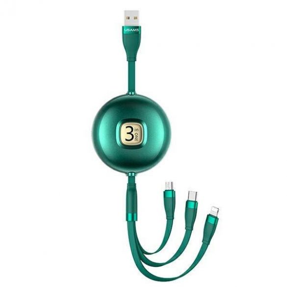 USAMS Kabel U69 3w1 1m zielony/verde (fulger/microUSB/USB-C) SJ508USB03 (US-SJ508)