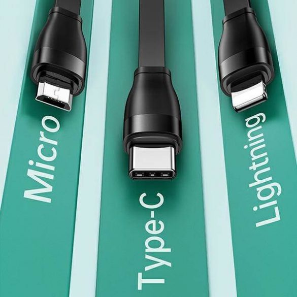 USAMS Kabel U69 3w1 1m zielony/verde (fulger/microUSB/USB-C) SJ508USB03 (US-SJ508)