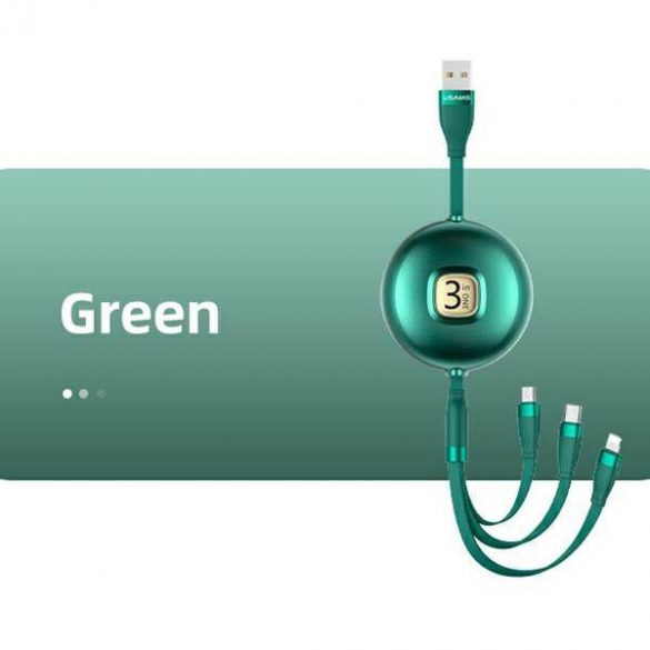 USAMS Kabel U69 3w1 1m zielony/verde (fulger/microUSB/USB-C) SJ508USB03 (US-SJ508)