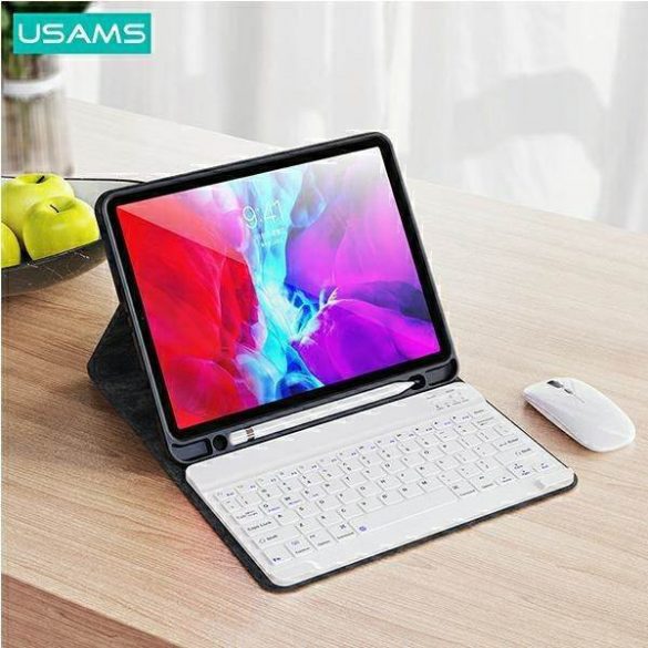 USAMS Husă Winro cu tastatură iPad 9.7” verde Husă-tastatură albă/tastatură verde Husă-alb IPO97YRXX02 (US-BH642) Husă