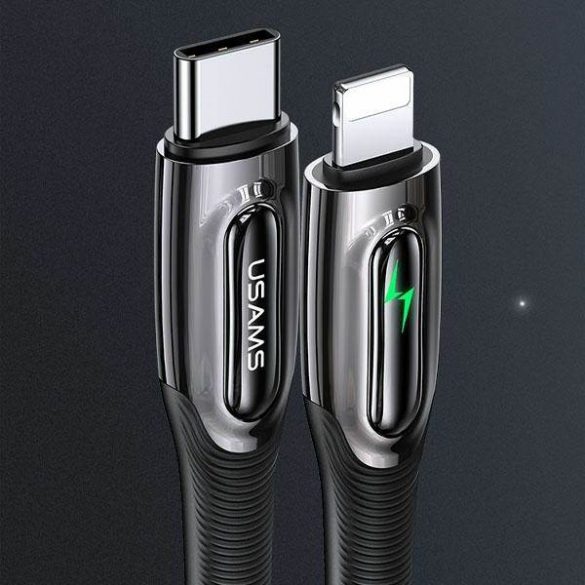 Cablu USAMS USB-C și Lightning Smart Power-off 20W PD Cable1.2m zielony/verde închis SJ518USB02 (US-SJ518)