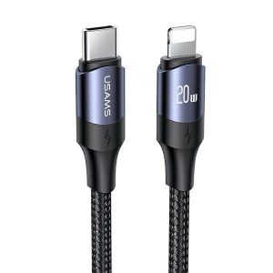 USAMS Kabel U71 USB-C cu Lightning 1,2m 20W PD Încărcare rapidă negru/negru SJ521USB01 (US-SJ521)