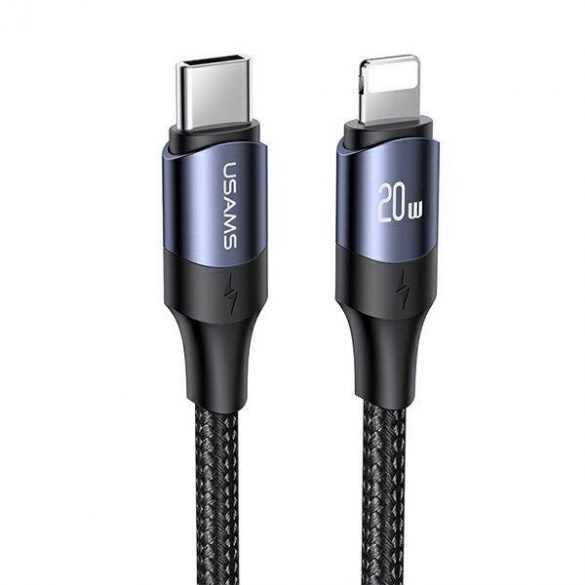 USAMS Kabel U71 USB-C cu Lightning 2m 20W PD Încărcare rapidă negru/negru SJ522USB01 (US-SJ522)