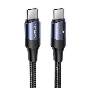 USAMS Kabel U71 USB-C și USB-C 2m 100W PD Încărcare rapidă negru/negru SJ525USB01 (US-SJ525)