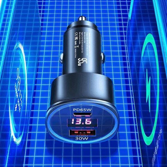 USAMS Ład. sam. 1xUSB+1xUSB-C C26 95W (doar cap) Fast Charge czarny/negru CC146TC01 (US-CC146)