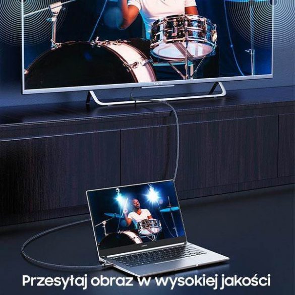 USAMS Kabel DP - DP U74 2,0 ​​m czarny/negru 4K HD SJ531HD01 (US-SJ531)