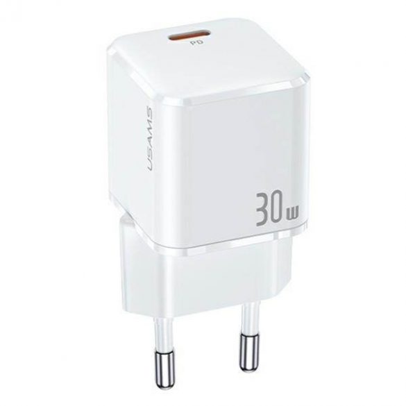 USAMS Ład. siec. 1xUSB-C T45 mini 30W (numai cap) PD3.0 Încărcare rapidă biały/alb CC148TC02 (US-CC148)