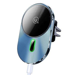 USAMS Induction mount Magnetic Car Wireless Charging 15W pentru grilă gri/gri CD170DZ01 (US-CD170)