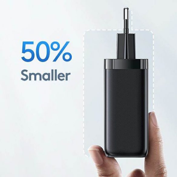 USAMS Ład. siec. 1xUSB-C+1xUSB T47 65W PD Fast Charging Super Si negru/negru CC153TC01 (US-CC153)