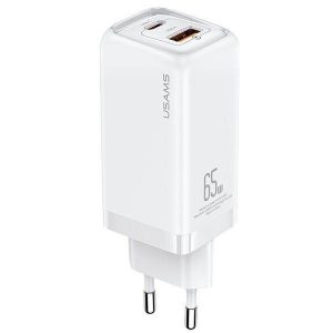 USAMS Ład. siec. 1xUSB-C+1xUSB T47 65W PD Încărcare rapidă Super Si biały/alb CC153TC02 (US-CC153)