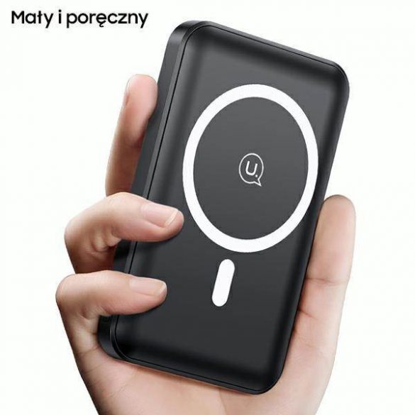 USAMS Powerbank PB64 10000mAh 20W QC3.0+PD Magnetic Wireless Fast Charge negru / negru 10KCD17301 (US-CD173)