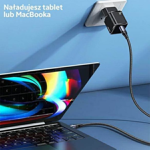 USAMS Ład. siec. 1xUSB-C T45 30W PD3.0 Încărcare rapidă +cabel U63 USB-C/Lightning biały/alb UXTZH02 (USAMS-UX)