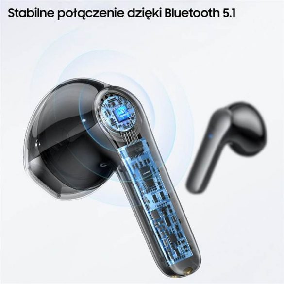 USAMS Słuchawki Bluetooth 5.1 TWS Seria XH Microfon dublu bezprzewodowe niebieski/albastru BHUXH03