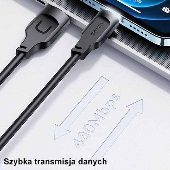 USAMS Kabel Lightning Încărcare rapidă 2,4A Seria Lithe1,2m biał/alb SJ565USB02 (US-SJ565)