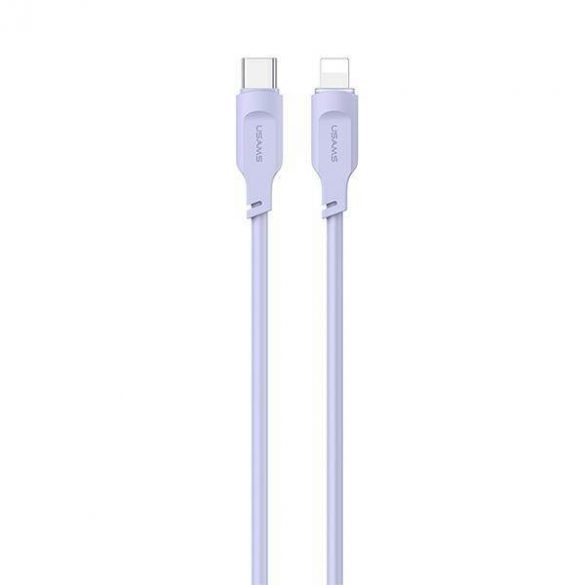 USAMS Kabel USB-C și Lightning PD Încărcare rapidă 1,2m 20W Seria Lithe violet/violet SJ566USB03 (US-SJ566)