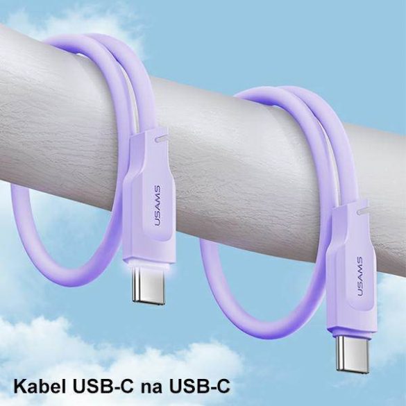 USAMS Kabel USB-C și USB-C PD Încărcare rapidă 1,2m 100W Seria Lithe czarny/negru SJ567USB01(US-SJ567)