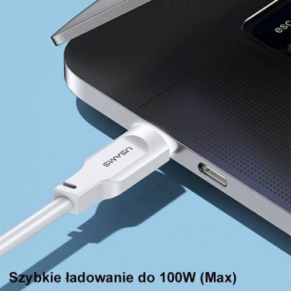 USAMS Kabel USB-C și USB-C PD Încărcare rapidă 1,2m 100W Seria Lithe czarny/negru SJ567USB01(US-SJ567)