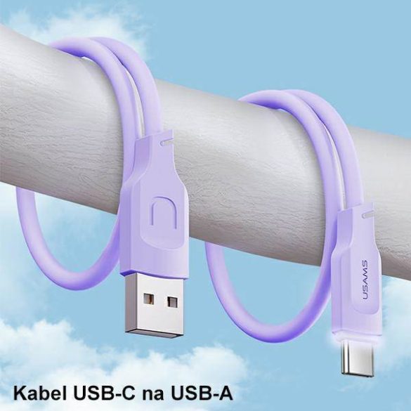 USAMS Kabel USB-C PD Încărcare rapidă 1,2m 6A Seria Lithe biał/alb SJ568USB02(US-SJ568)