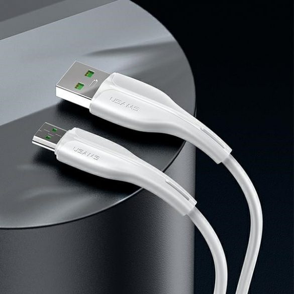 USAMS Kabel U38 microUSB 4A Fast Charge pentru OPPO 1m biały/alb SJ375USB02 (US-SJ375)