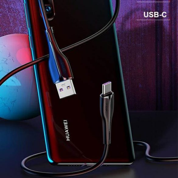 USAMS Kabel U38 USB-C 5A Încărcare rapidă OPPO/HUAWEI 1m czarny/negru SJ376USB01 (US-SJ376)