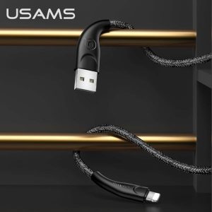 USAMS Kabel pleciony U41 lightning 1m 2A czarny/negru SJ391USB01 (US-SJ391) Încărcare rapidă