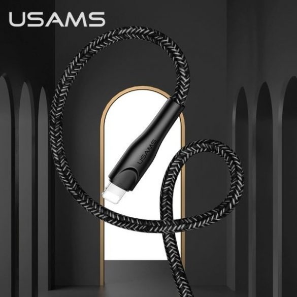 USAMS Kabel pleciony U41 lightning 1m 2A czarny/negru SJ391USB01 (US-SJ391) Încărcare rapidă