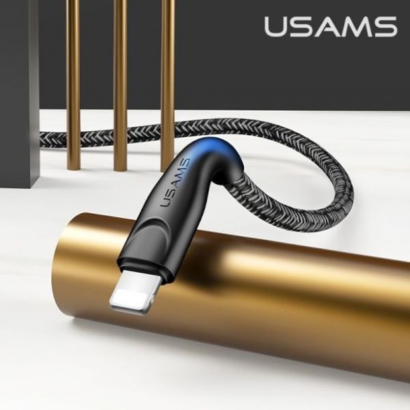 USAMS Kabel pleciony U41 lightning 1m 2A czarny/negru SJ391USB01 (US-SJ391) Încărcare rapidă