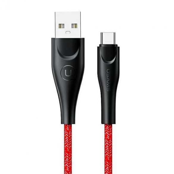 USAMS Kabel pleciony U41 USB-C 1m 2A czerwony/roșu SJ392USB02 (US-SJ392) Încărcare rapidă