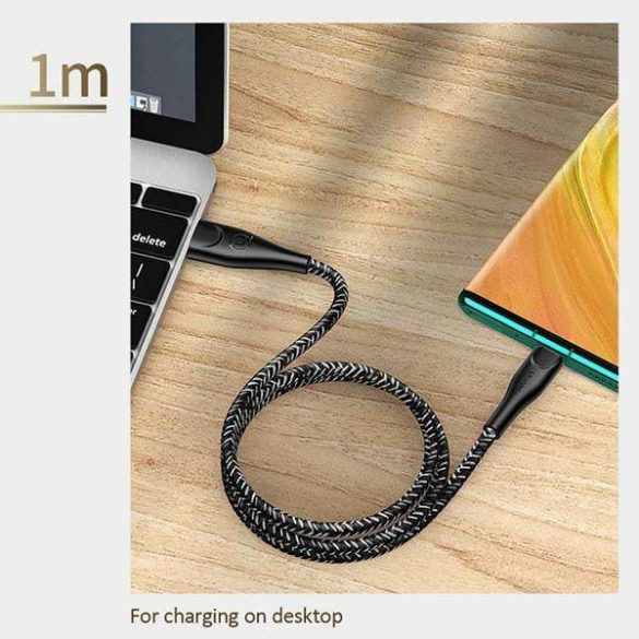 USAMS Kabel pleciony U41 USB-C 1m 2A czerwony/roșu SJ392USB02 (US-SJ392) Încărcare rapidă