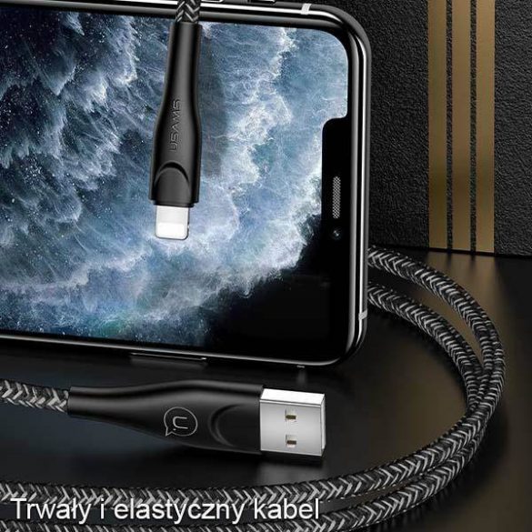 USAMS Kabel pleciony U41 lightning 2m 2A czerwony/rosu SJ394USB02 (US-SJ394) Încărcare rapidă