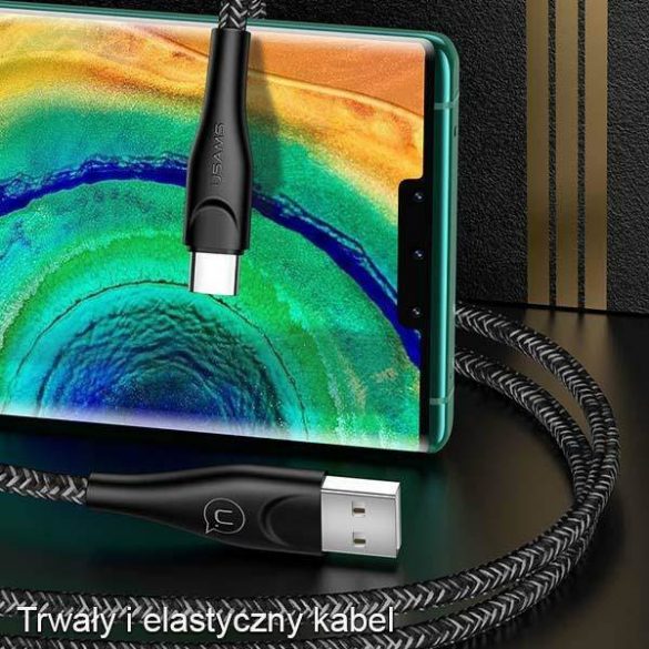 USAMS Kabel pleciony U41 USB-C 2m 2A czerwony/roșu SJ395USB02 (US-SJ395)