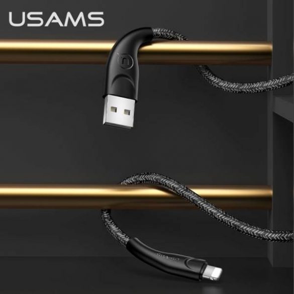 USAMS Kabel pleciony U41 lightning 3m 2A czarny/negru SJ397USB01 (US-SJ397) Încărcare rapidă