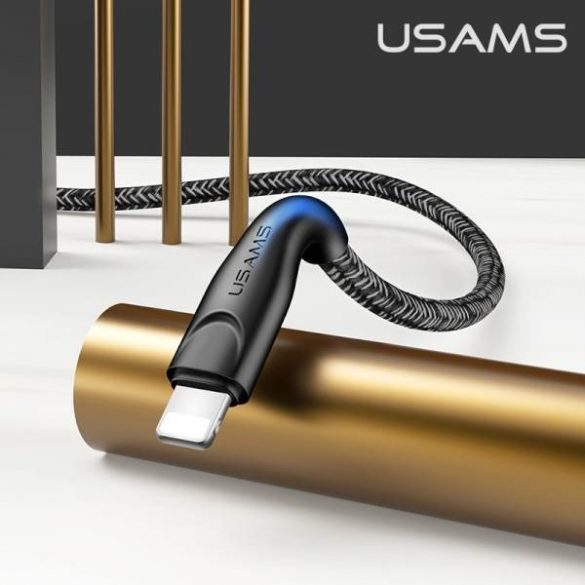 USAMS Kabel pleciony U41 lightning 3m 2A czarny/negru SJ397USB01 (US-SJ397) Încărcare rapidă