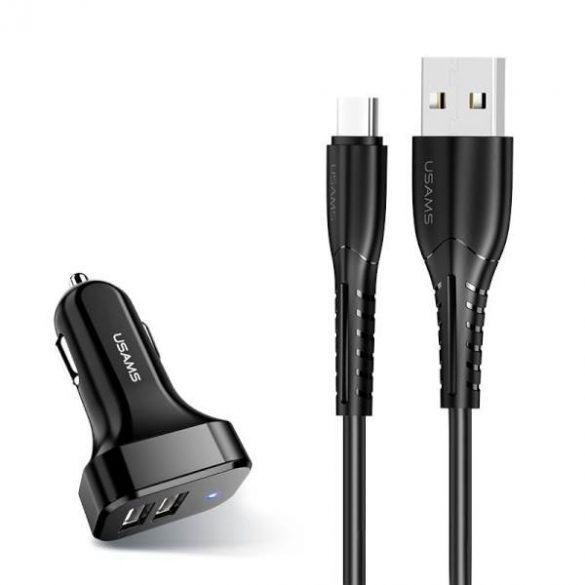 USAMS Ład. sam. 2xUSB C13 2,1A USB-C czarny/negru NTU35TC13TZ