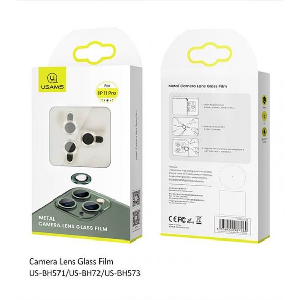 USAMS Camera lentile Sticla iPhone 11 Pro inel metalic srebrny/argintiu BH571JTT03 (US-BH571)